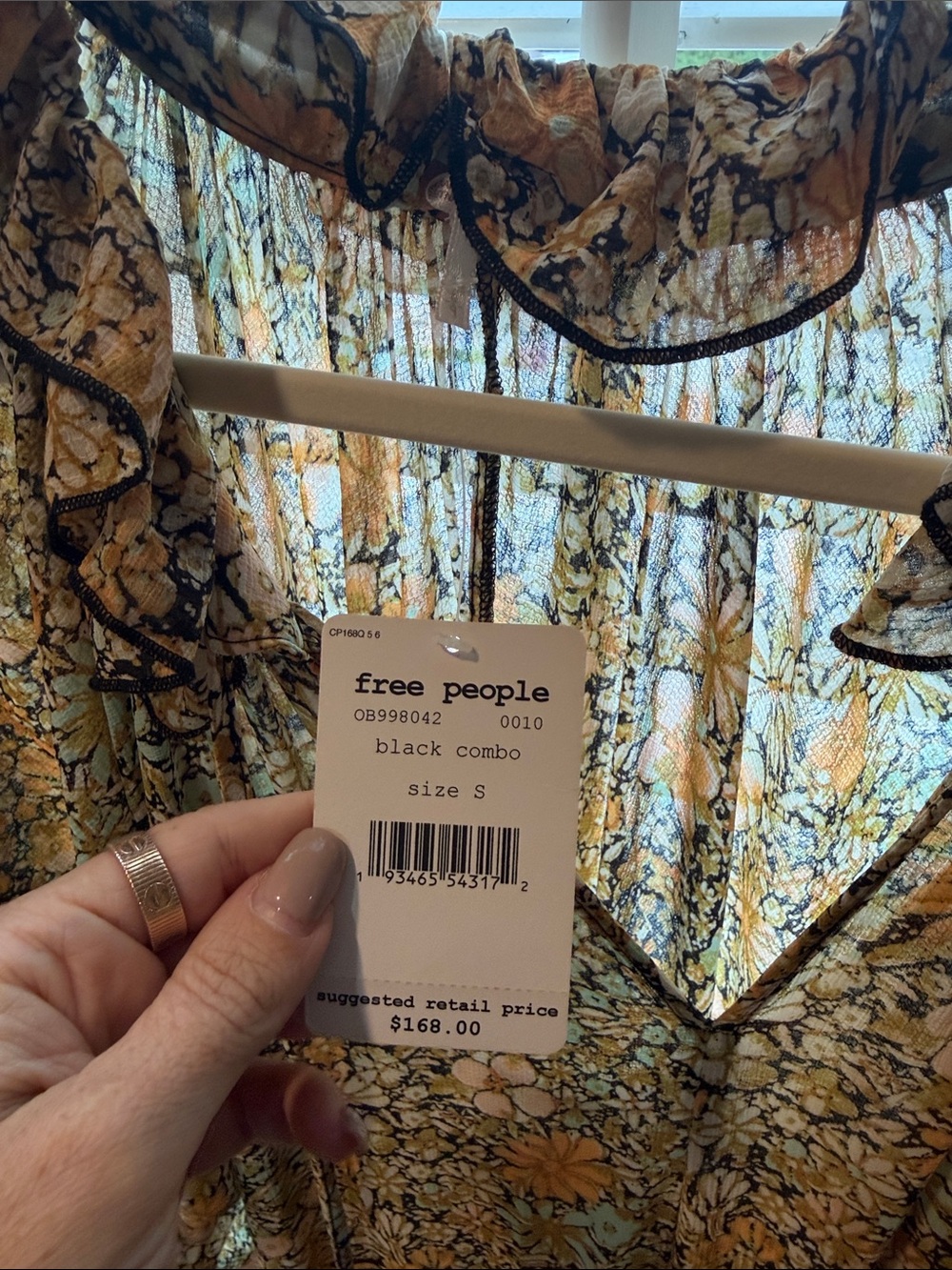 Free People Yellow Floral Ruffle Midi Dress - Picture 3 of 3